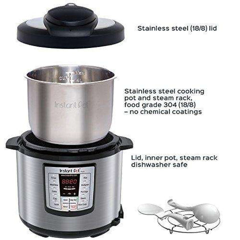 Instant Pot LUX60 V3 6 Qt 6-in-1 Muti-Use Programmable Pressure Cooker, Slow Cooker, Rice Cooker, Sauté, Steamer, and Warmer