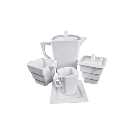 Square Collection 90 ml Porcelain Espresso Cup & Saucer Set