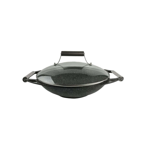 13.75" (35 cm) Wok with Glass Lid and Stainless Steel Knob and Handles
