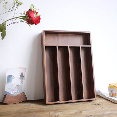 Japanese Style Black Walnut Wood Storage Box