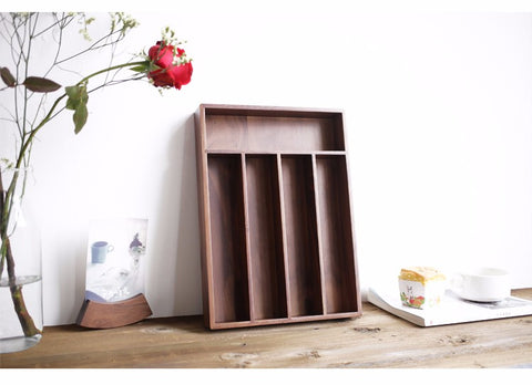 Japanese Style Black Walnut Wood Storage Box