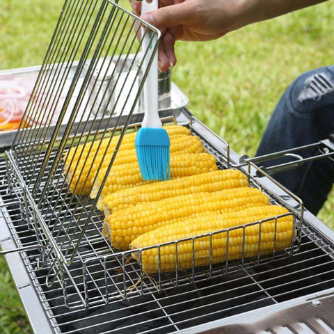 Non-Stick Grilling Basket with Rosewood Handle